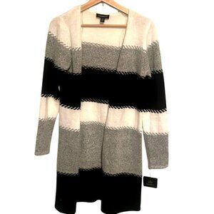 NWT Fortune & Ivy long cardigan XS‎ gray black cream Stitch Fix